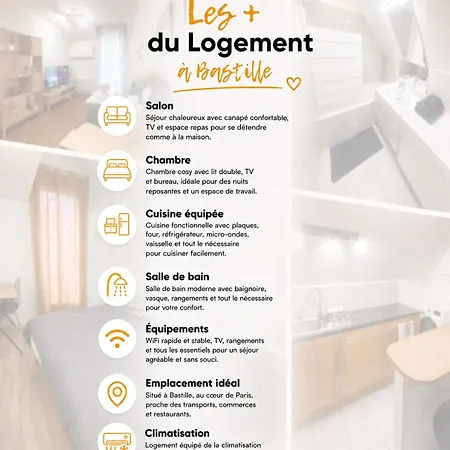 F2 Bastille Metro 2min Cuisine Wifi